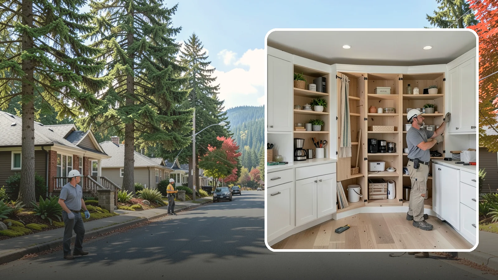 Pantry Construction in Hunts Point, King County, WA - Building a dedicated pantry, from a reach-in closet to a walk-in, to expand your kitchen's food and small-appliance storage.