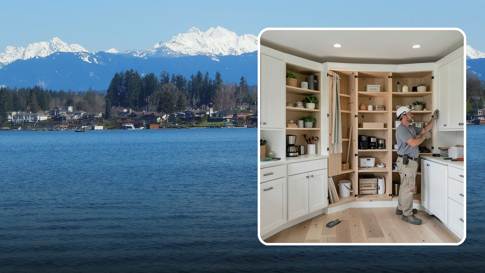 Pantry Construction in Lake Stevens, Snohomish County, WA - Building a dedicated pantry, from a reach-in closet to a walk-in, to expand your kitchen's food and small-appliance storage.