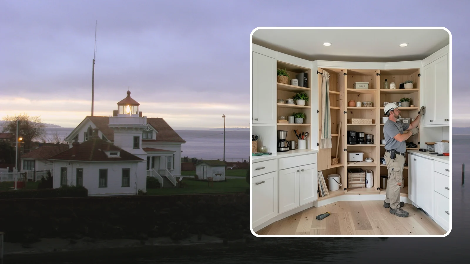 Pantry Construction in Mukilteo, Snohomish County, WA - Building a dedicated pantry, from a reach-in closet to a walk-in, to expand your kitchen's food and small-appliance storage.