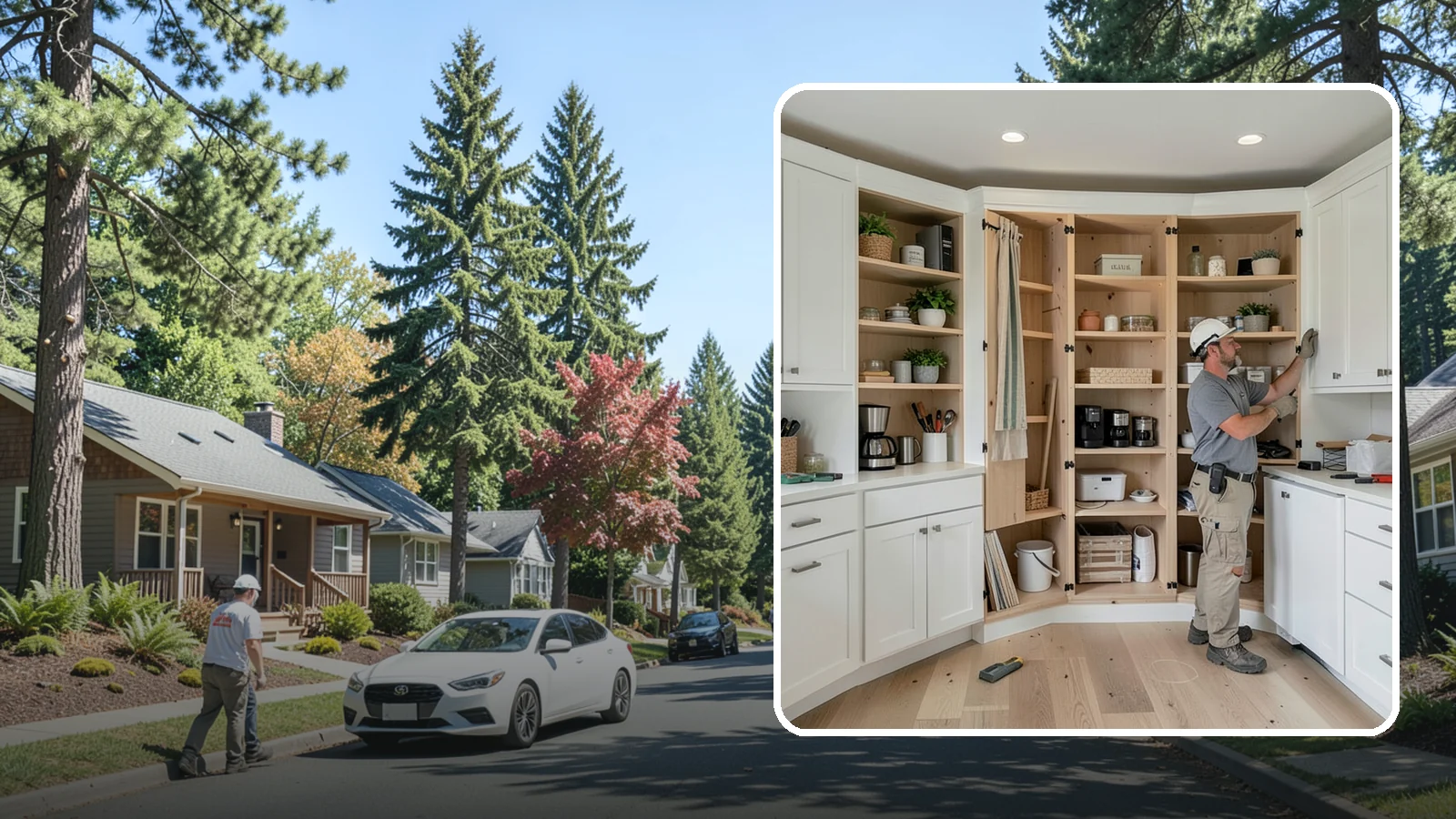 Pantry Construction in Orting, Pierce County, WA - Building a dedicated pantry, from a reach-in closet to a walk-in, to expand your kitchen's food and small-appliance storage.