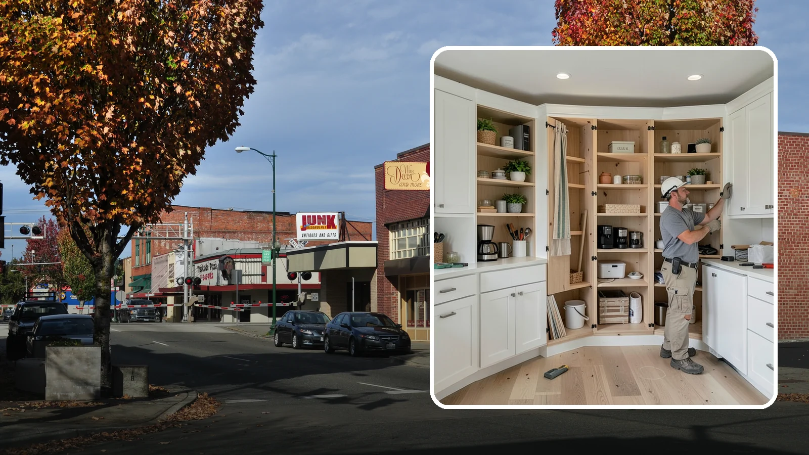 Pantry Construction in Puyallup, Pierce County, WA - Building a dedicated pantry, from a reach-in closet to a walk-in, to expand your kitchen's food and small-appliance storage.