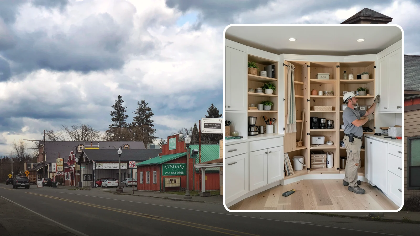 Pantry Construction in Roy, Pierce County, WA - Building a dedicated pantry, from a reach-in closet to a walk-in, to expand your kitchen's food and small-appliance storage.