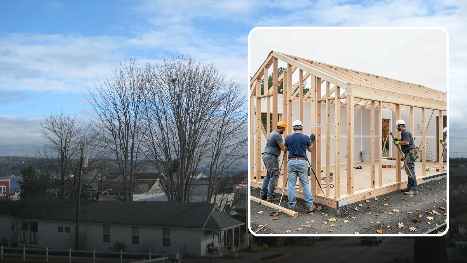 Partition Wall Installation in Langley, Island County, WA - Installing partition walls to divide a large room into functional, separate areas.