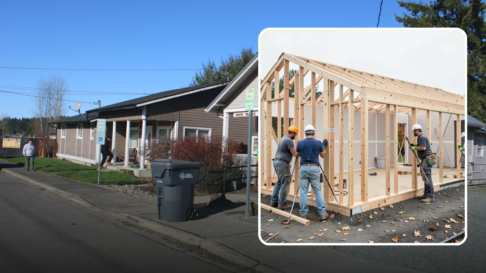 Partition Wall Installation in South Prairie, Pierce County, WA - Installing partition walls to divide a large room into functional, separate areas.