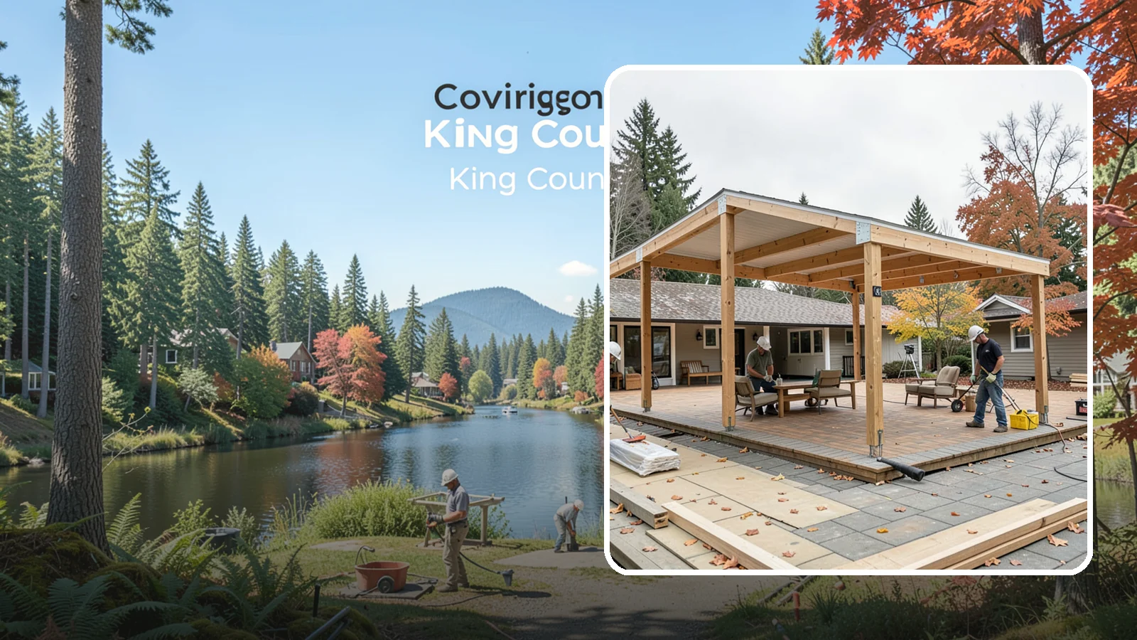Patio Cover Installation in Covington, King County, WA - Patio cover installation that shelters your outdoor space from sun and Northwest rain.
