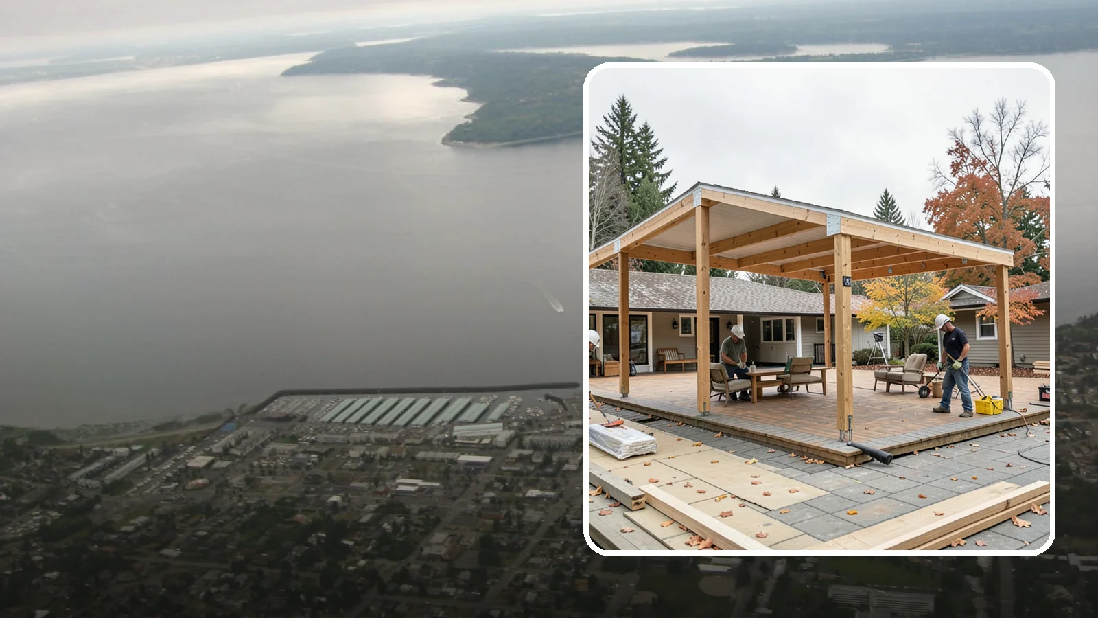 Patio Cover Installation in Des Moines, King County, WA - Patio cover installation that shelters your outdoor space from sun and Northwest rain.
