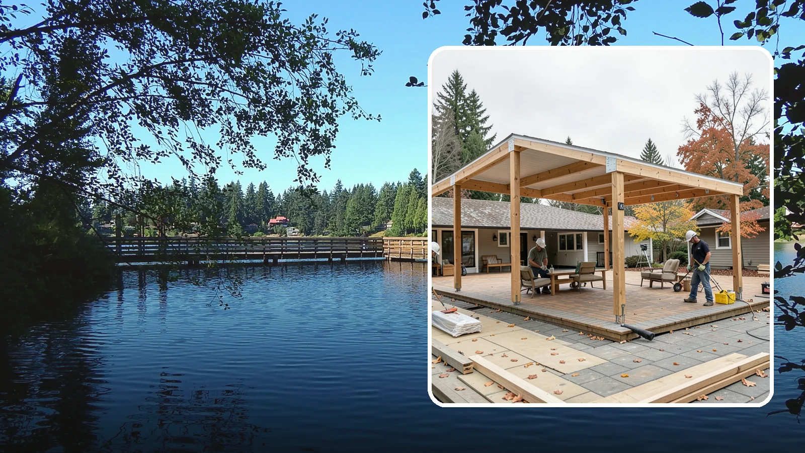 Patio Cover Installation in Federal Way, King County, WA - Patio cover installation that shelters your outdoor space from sun and Northwest rain.
