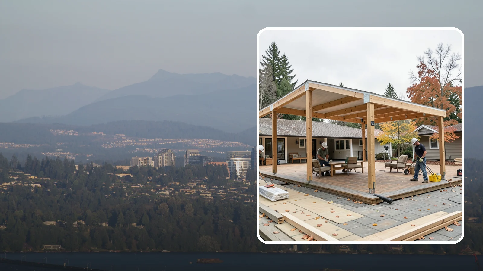 Patio Cover Installation in Medina, King County, WA - Patio cover installation that shelters your outdoor space from sun and Northwest rain.