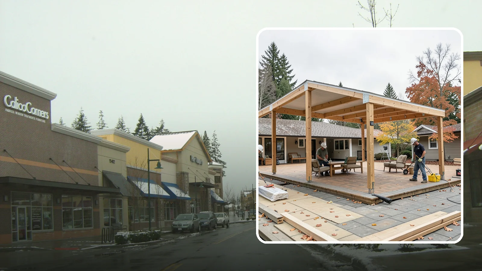 Patio Cover Installation in Mill Creek, Snohomish County, WA - Patio cover installation that shelters your outdoor space from sun and Northwest rain.