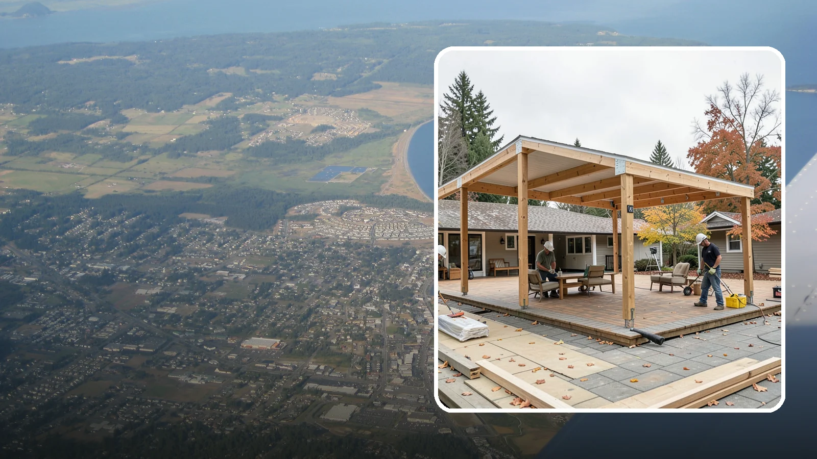 Patio Cover Installation in Oak Harbor, Island County, WA - Patio cover installation that shelters your outdoor space from sun and Northwest rain.