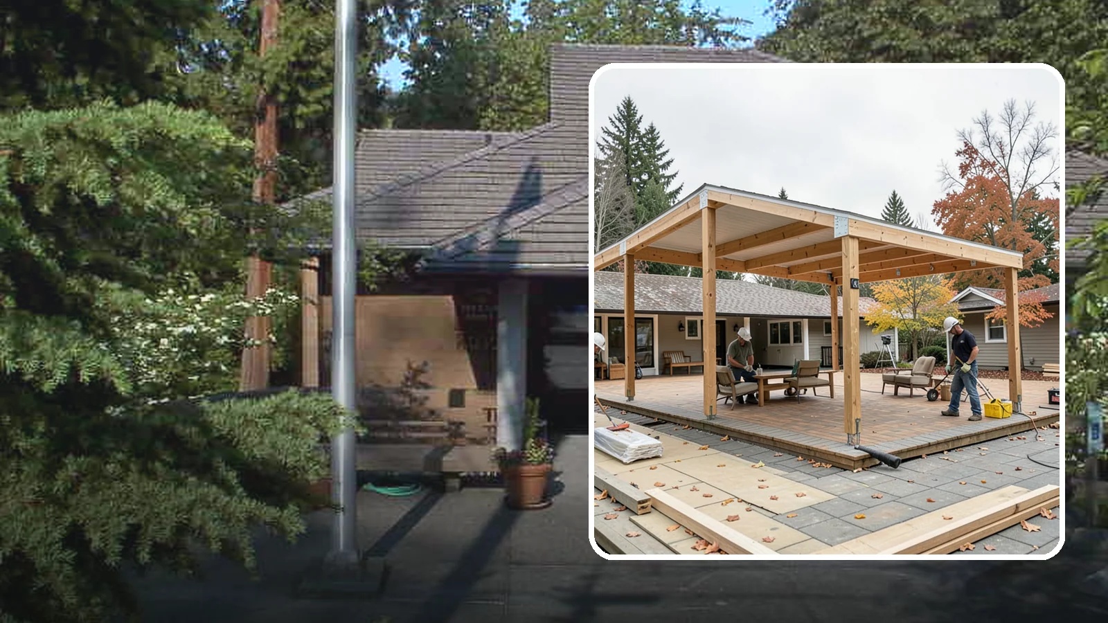 Patio Cover Installation in Yarrow Point, King County, WA - Patio cover installation that shelters your outdoor space from sun and Northwest rain.