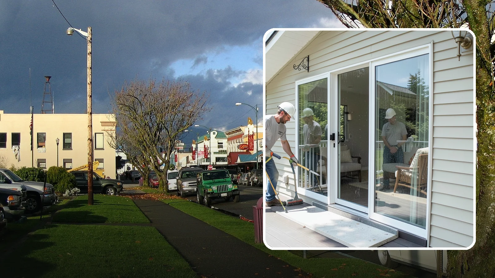 Patio Door Installation in Arlington, Snohomish County, WA - A new patio door that opens your living space to the backyard while keeping Northwest rain and cold outside.