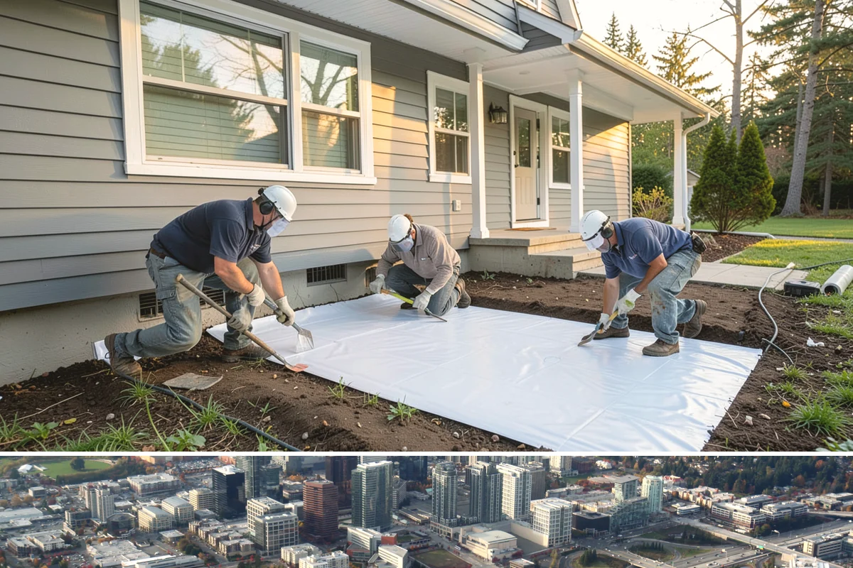 Patio Door Installation in Bellevue, King County, WA - Drier late-spring to early-fall days are best for cutting into or enlarging an exterior wall, with weather protection available...
