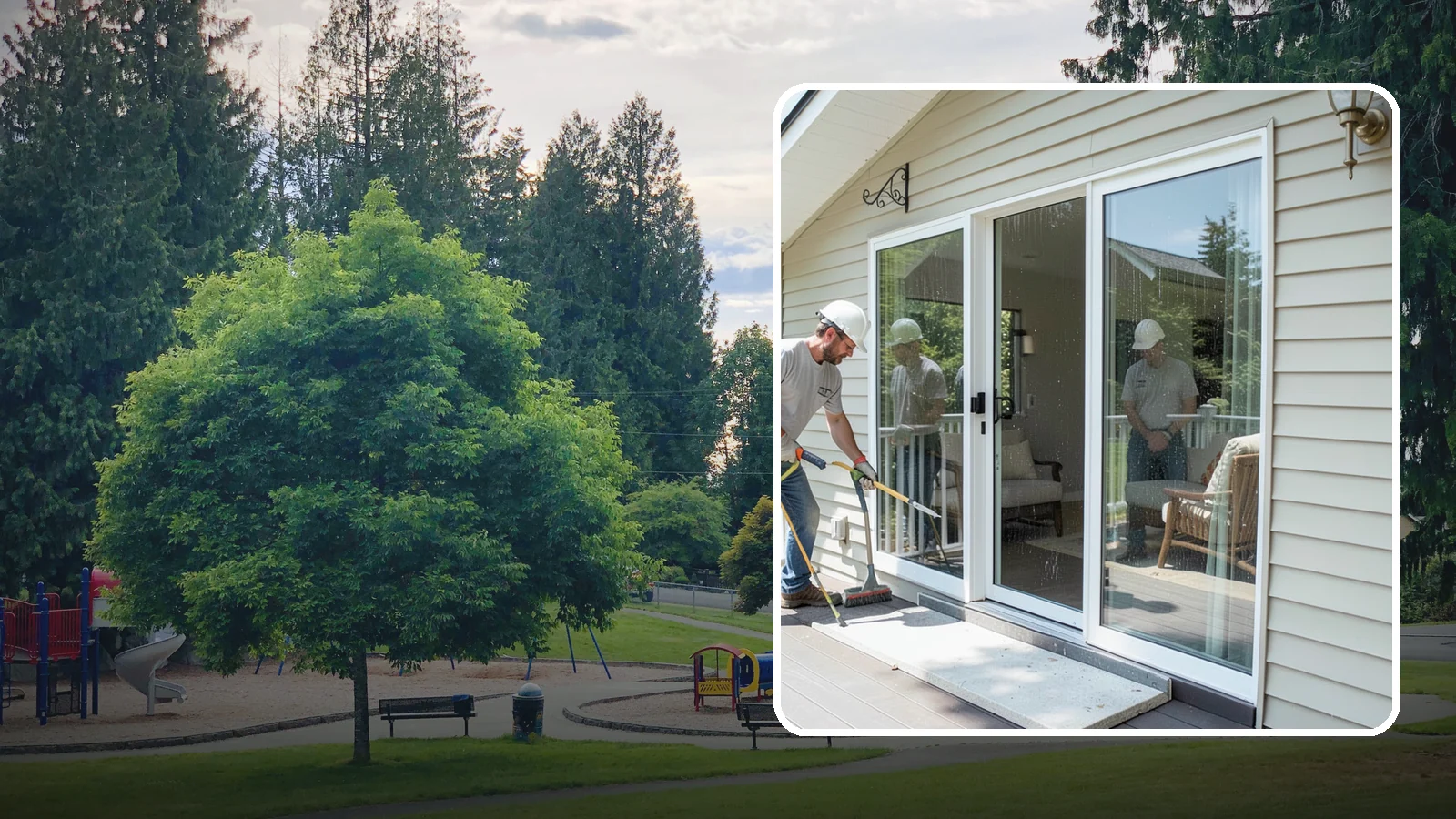 Patio Door Installation in Bonney Lake, Pierce County, WA - A new patio door that opens your living space to the backyard while keeping Northwest rain and cold outside.