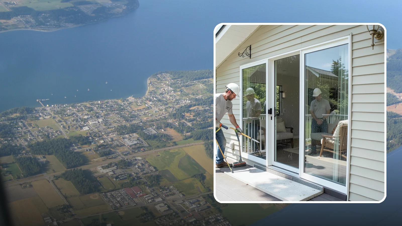 Patio Door Installation in Coupeville, Island County, WA - A new patio door that opens your living space to the backyard while keeping Northwest rain and cold outside.