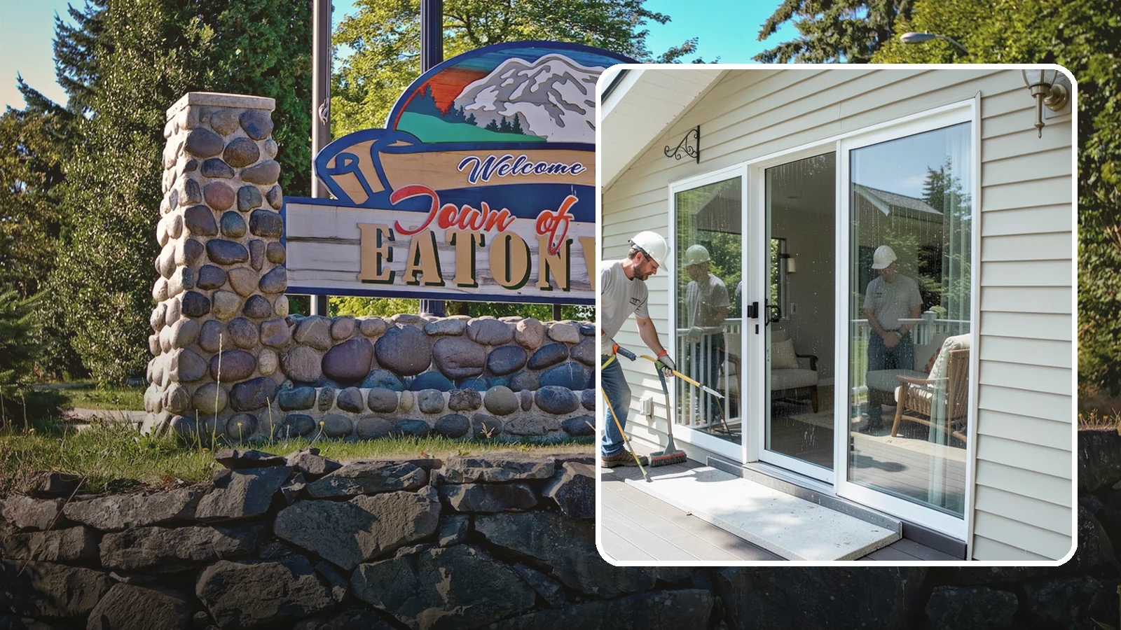 Patio Door Installation in Eatonville, Pierce County, WA - A new patio door that opens your living space to the backyard while keeping Northwest rain and cold outside.