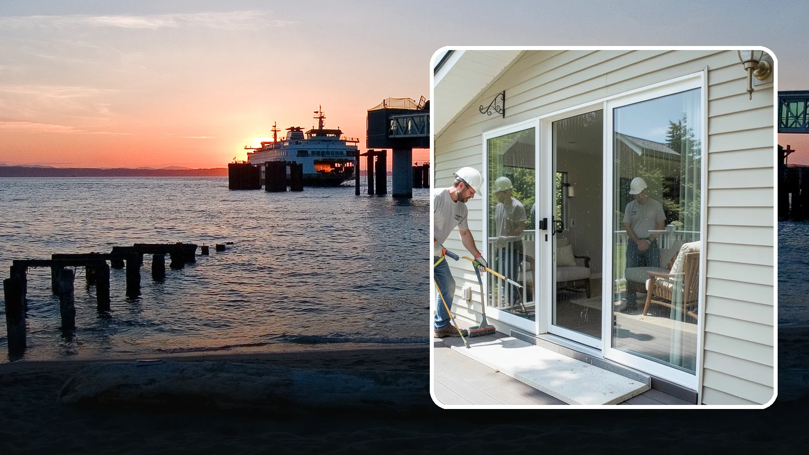 Patio Door Installation in Edmonds, Snohomish County, WA - A new patio door that opens your living space to the backyard while keeping Northwest rain and cold outside.