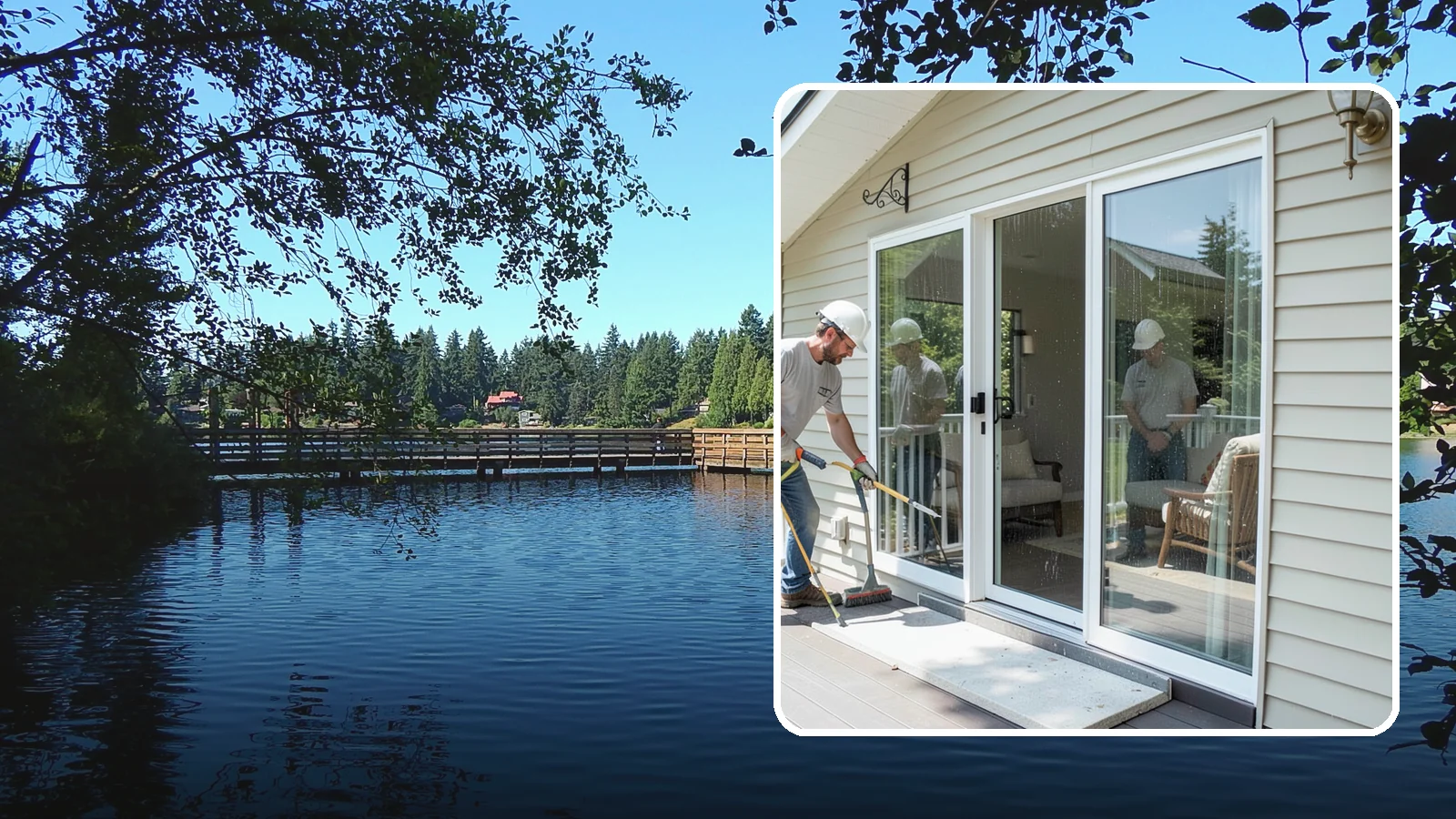 Patio Door Installation in Federal Way, King County, WA - A new patio door that opens your living space to the backyard while keeping Northwest rain and cold outside.