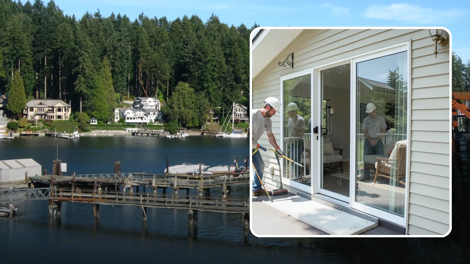 Patio Door Installation in Gig Harbor, Pierce County, WA - A new patio door that opens your living space to the backyard while keeping Northwest rain and cold outside.