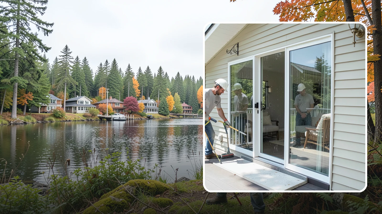 Patio Door Installation in La Conner, Skagit County, WA - A new patio door that opens your living space to the backyard while keeping Northwest rain and cold outside.