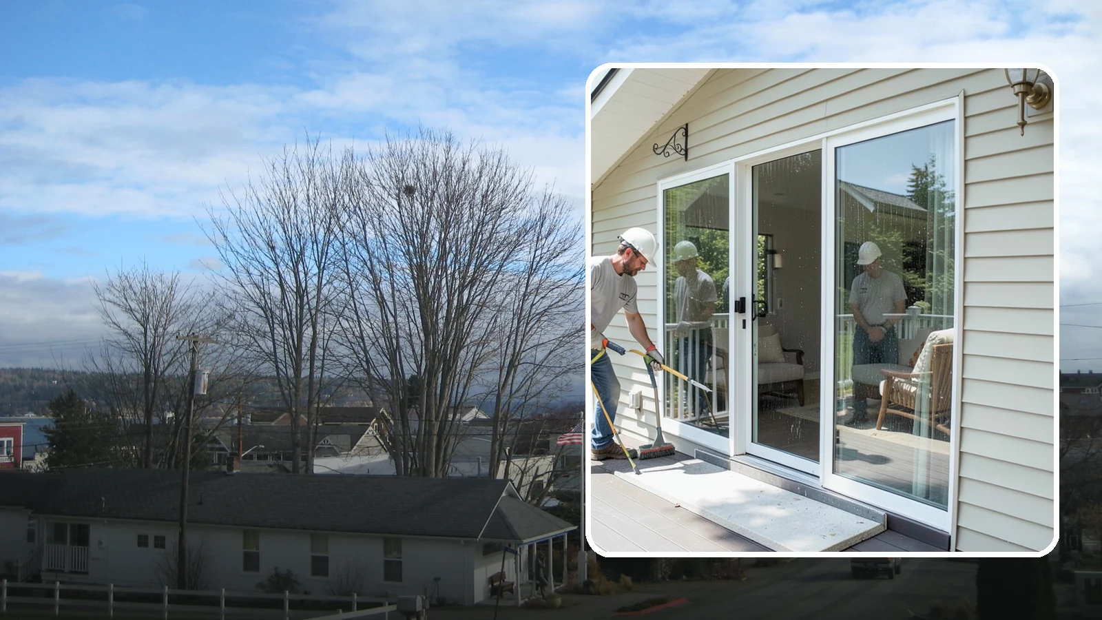 Patio Door Installation in Langley, Island County, WA - A new patio door that opens your living space to the backyard while keeping Northwest rain and cold outside.