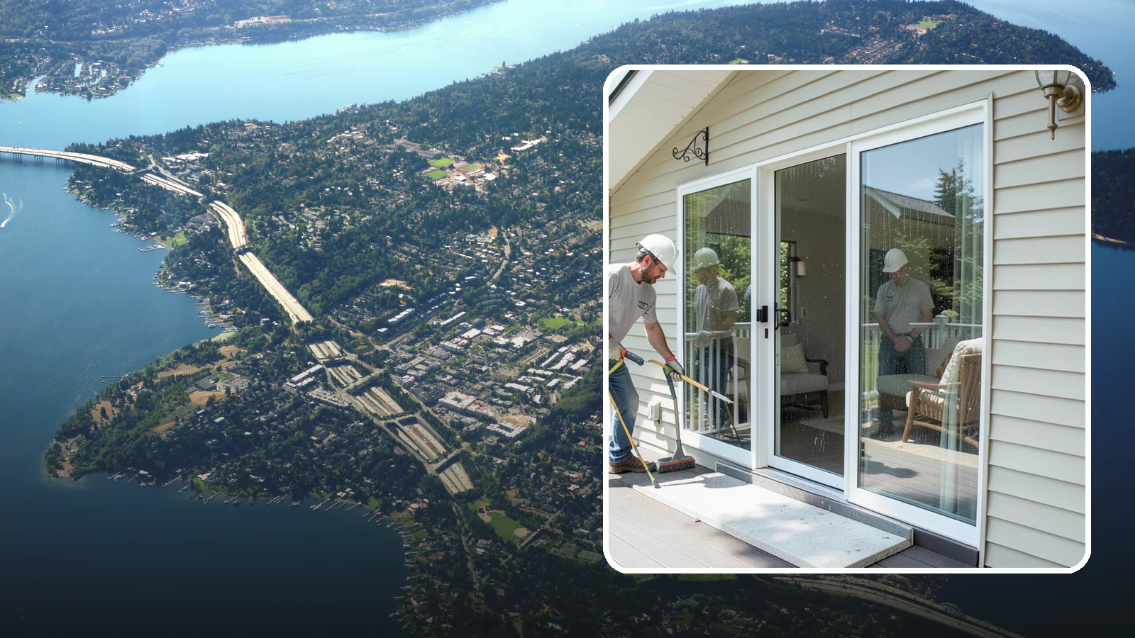 Patio Door Installation in Mercer Island, King County, WA - A new patio door that opens your living space to the backyard while keeping Northwest rain and cold outside.