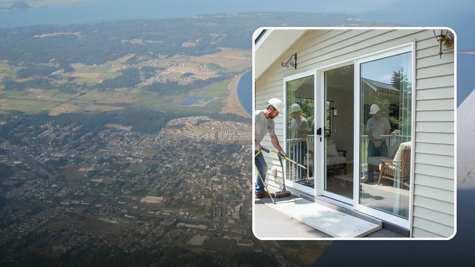 Patio Door Installation in Oak Harbor, Island County, WA - A new patio door that opens your living space to the backyard while keeping Northwest rain and cold outside.