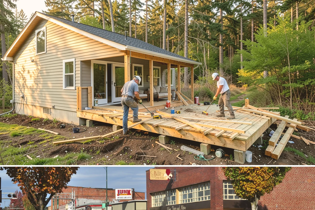 Patio Door Installation in Puyallup, Pierce County, WA - Drier late-spring to early-fall days are best for cutting into or enlarging an exterior wall, with weather protection available...