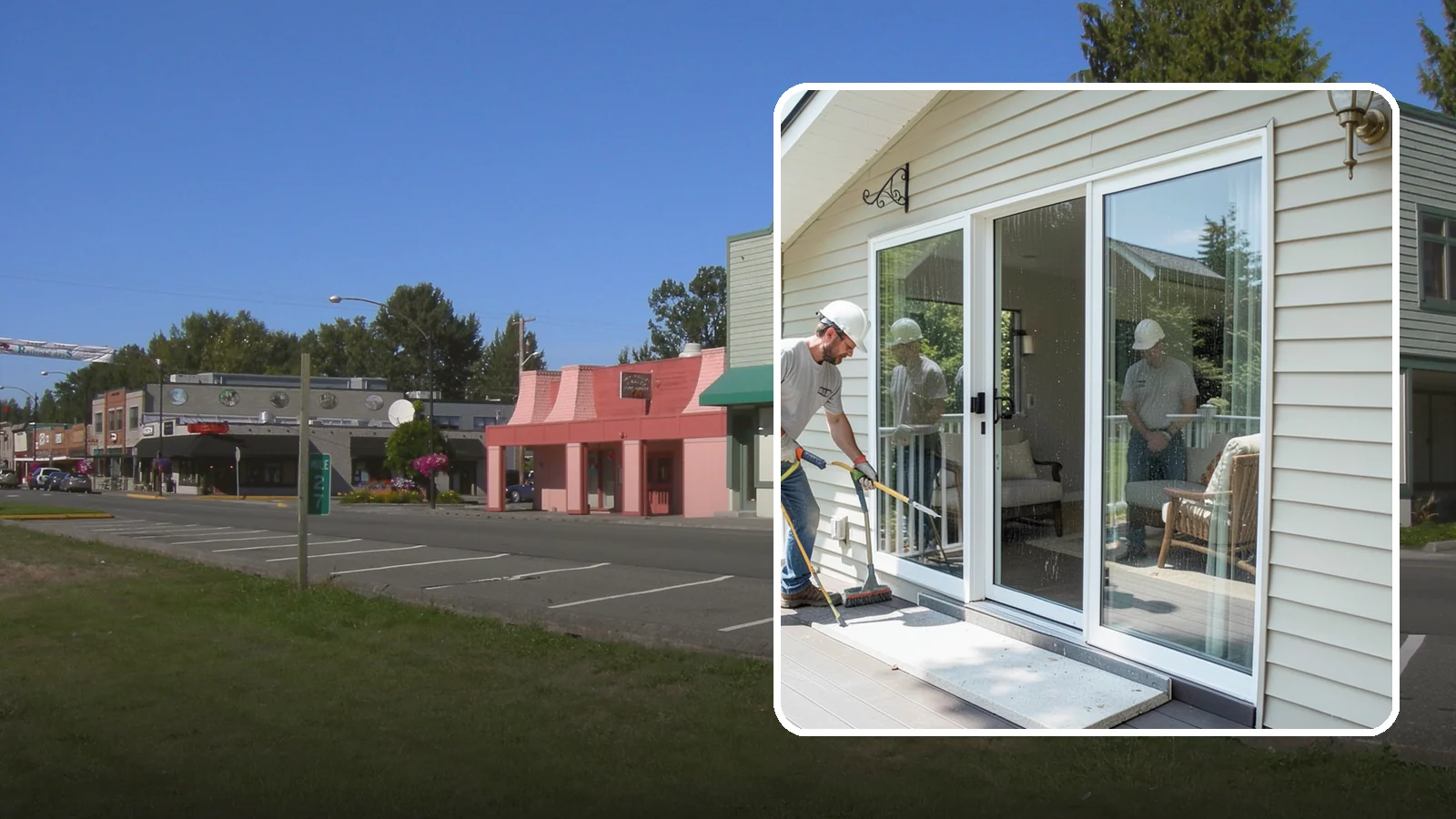 Patio Door Installation in Snoqualmie, King County, WA - A new patio door that opens your living space to the backyard while keeping Northwest rain and cold outside.