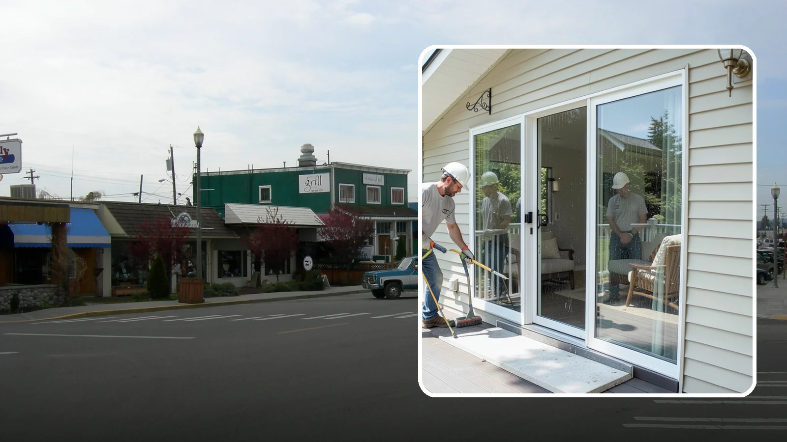 Patio Door Installation in Stanwood, Snohomish County, WA - A new patio door that opens your living space to the backyard while keeping Northwest rain and cold outside.