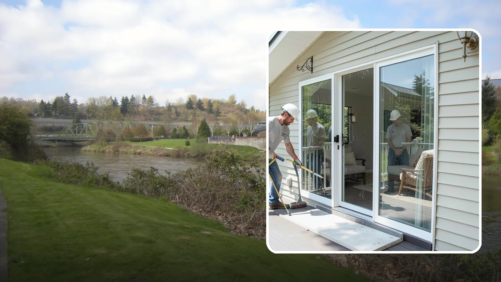 Patio Door Installation in Tukwila, King County, WA - A new patio door that opens your living space to the backyard while keeping Northwest rain and cold outside.