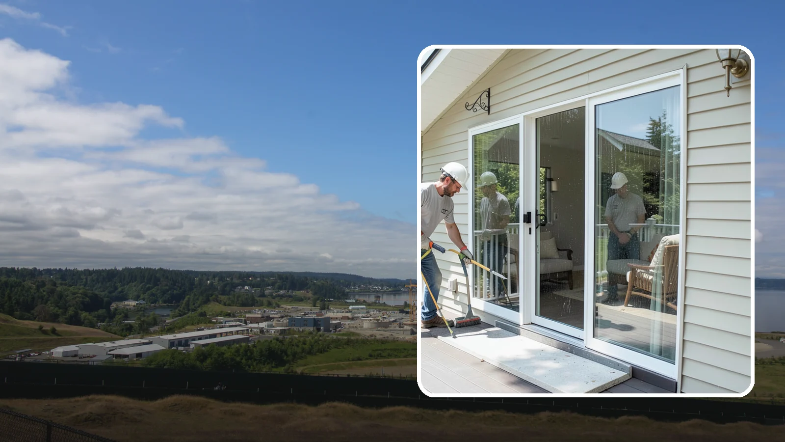 Patio Door Installation in University Place, Pierce County, WA - A new patio door that opens your living space to the backyard while keeping Northwest rain and cold outside.