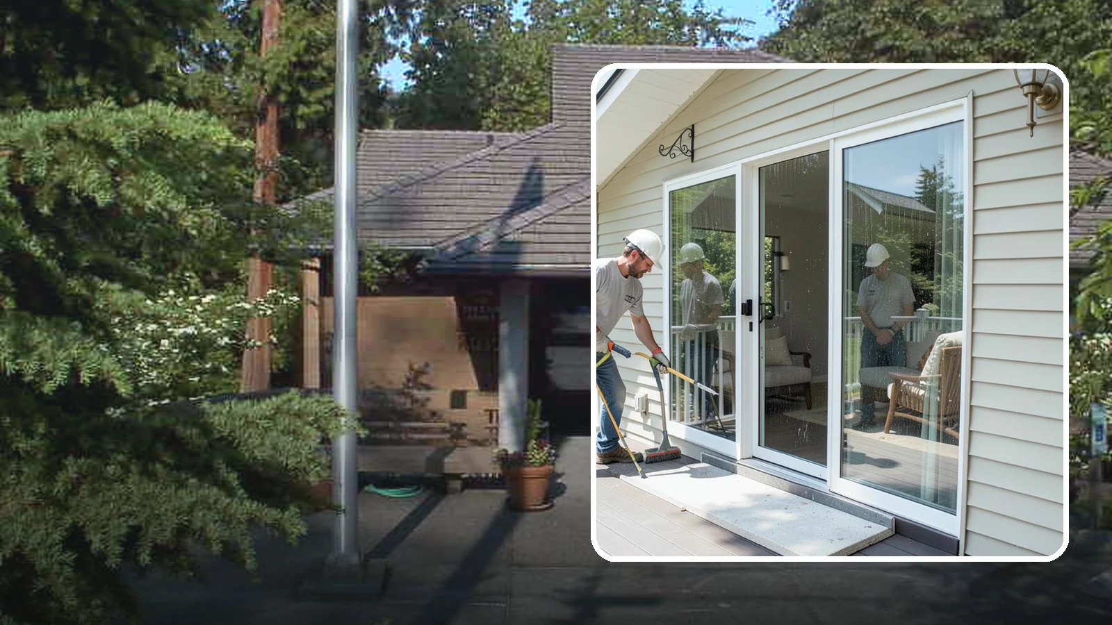Patio Door Installation in Yarrow Point, King County, WA - A new patio door that opens your living space to the backyard while keeping Northwest rain and cold outside.