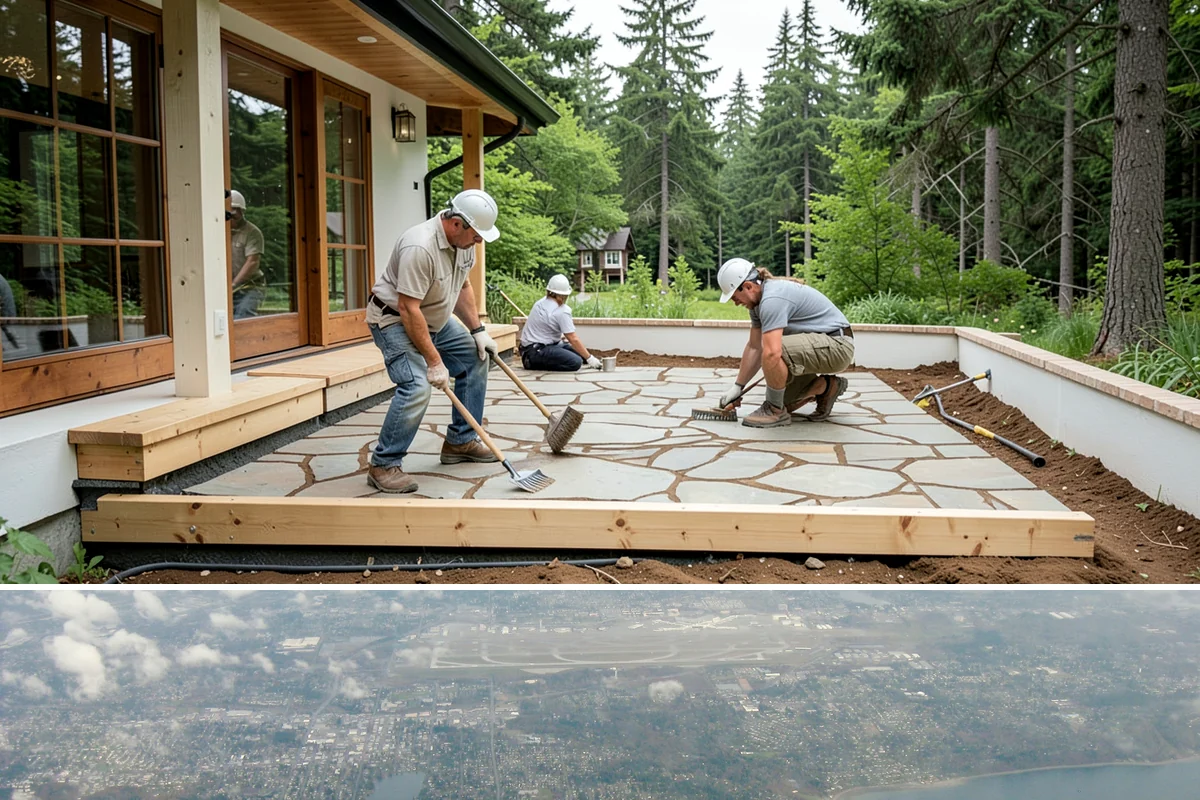 Patio Enclosure in Burien, King County, WA - Summer construction lets us seal the enclosure before fall rains and have it ready for cool-weather use.