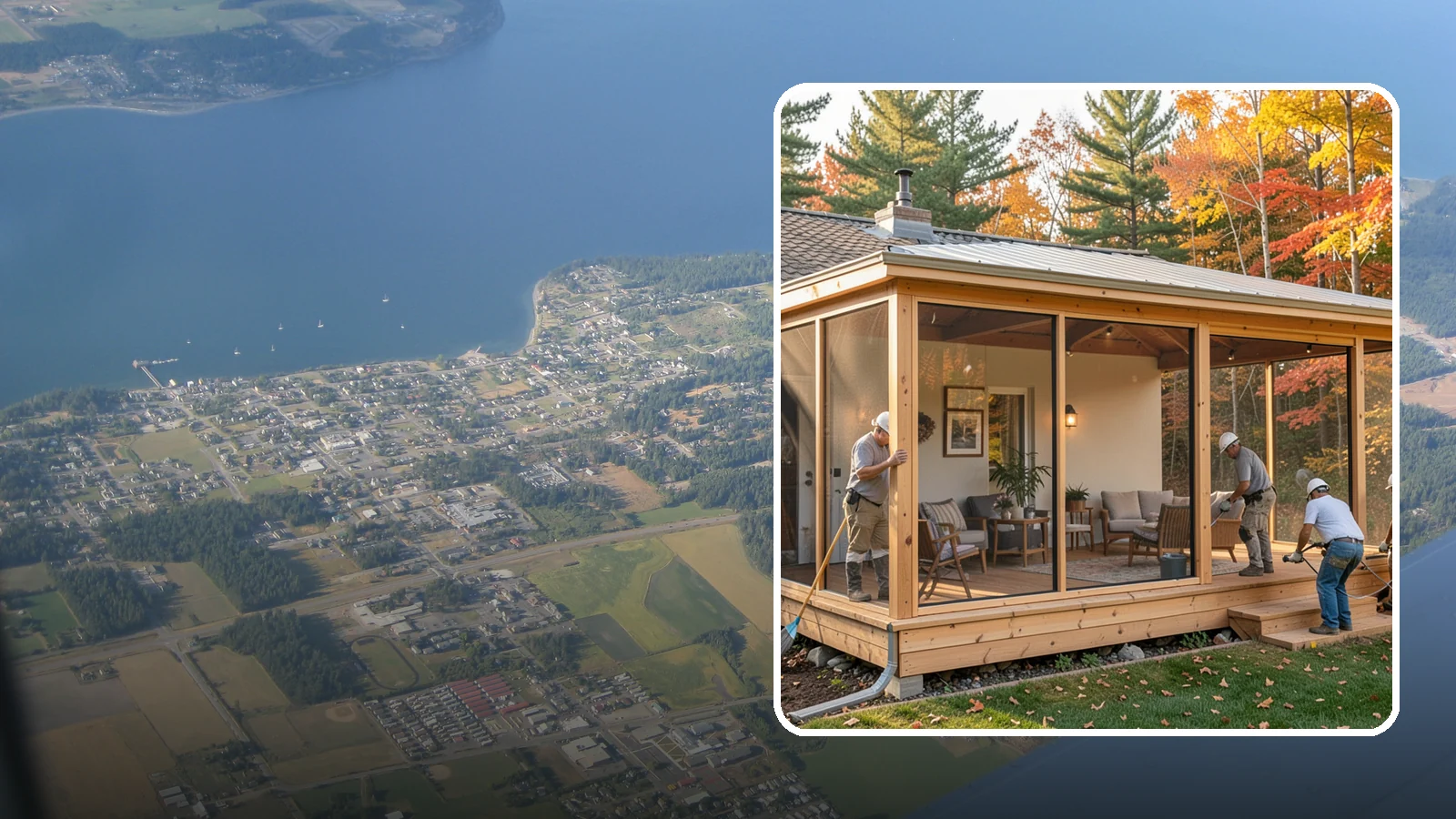 Patio Enclosure in Coupeville, Island County, WA - Patio enclosure construction that converts your open patio into a protected, usable room.