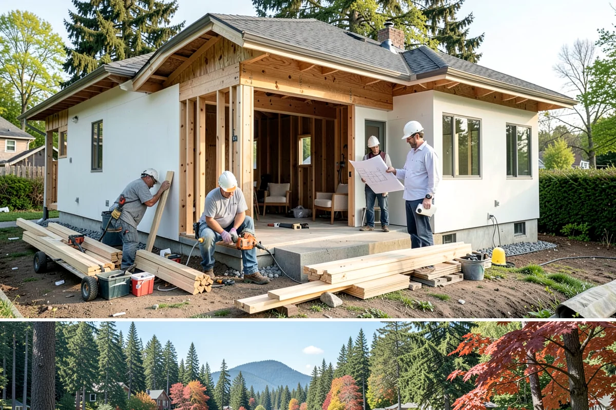 Patio Enclosure in Covington, King County, WA - Summer construction lets us seal the enclosure before fall rains and have it ready for cool-weather use.