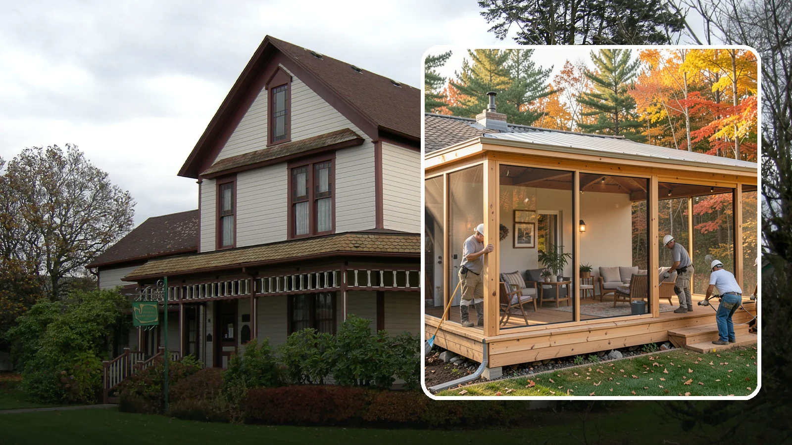 Patio Enclosure in Sumner, Pierce County, WA - Patio enclosure construction that converts your open patio into a protected, usable room.