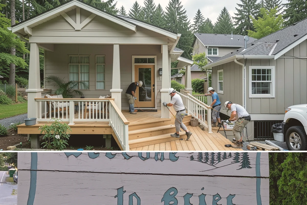 Patio Extension in Brier, Snohomish County, WA - Dry summer weather ensures a stable base and clean tie-in when extending your existing patio.