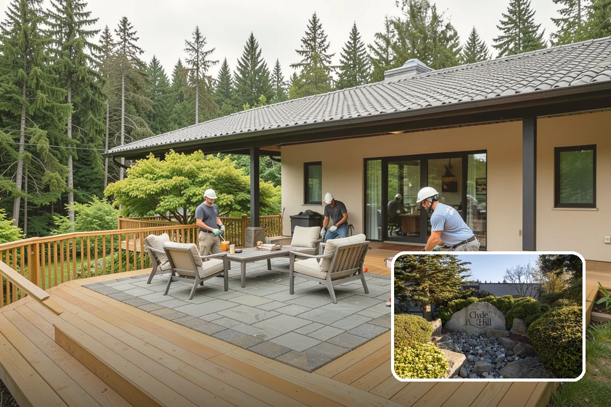 Patio Extension in Clyde Hill, King County, WA - Adds space without a full replacement