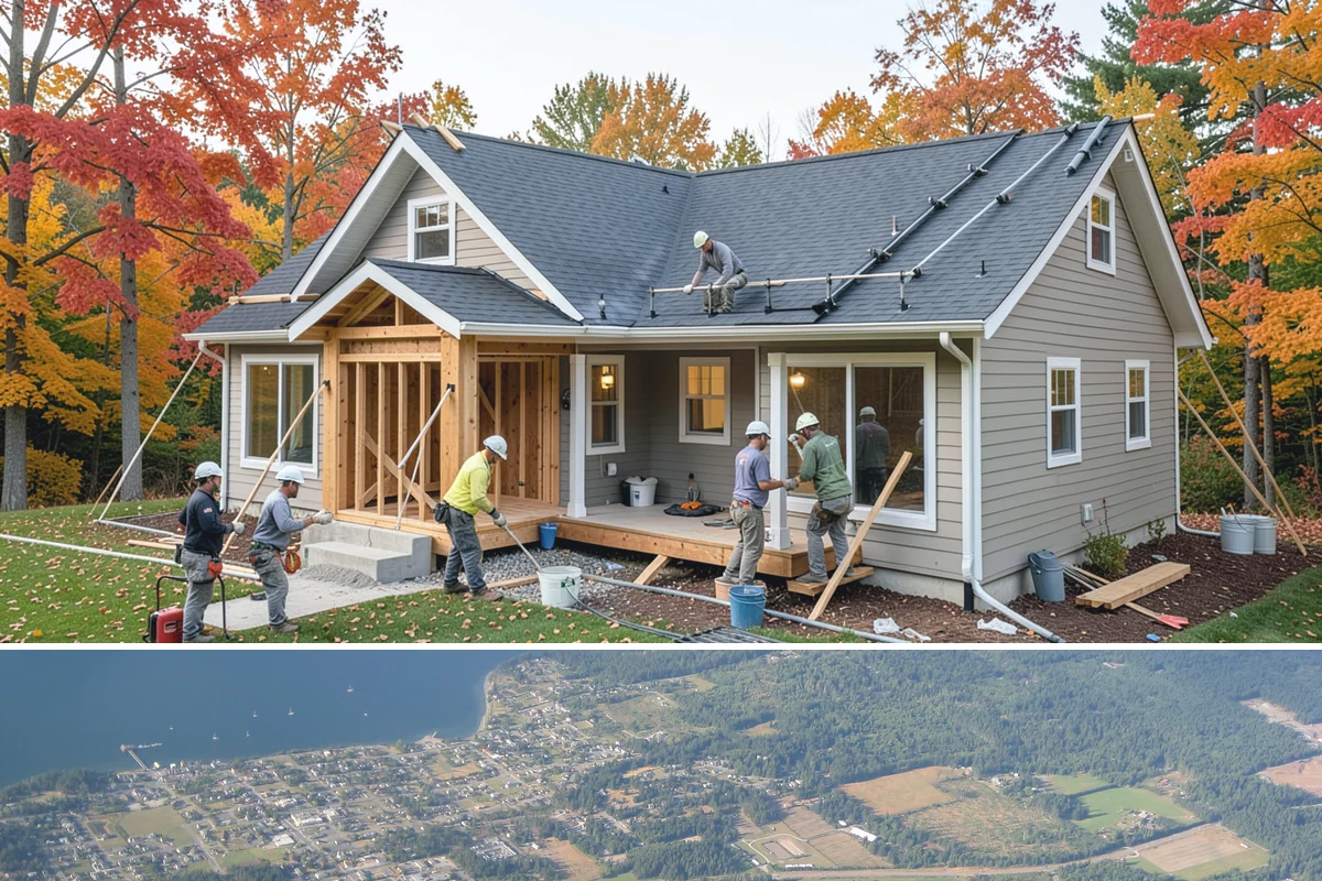 Patio Extension in Coupeville, Island County, WA - Dry summer weather ensures a stable base and clean tie-in when extending your existing patio.