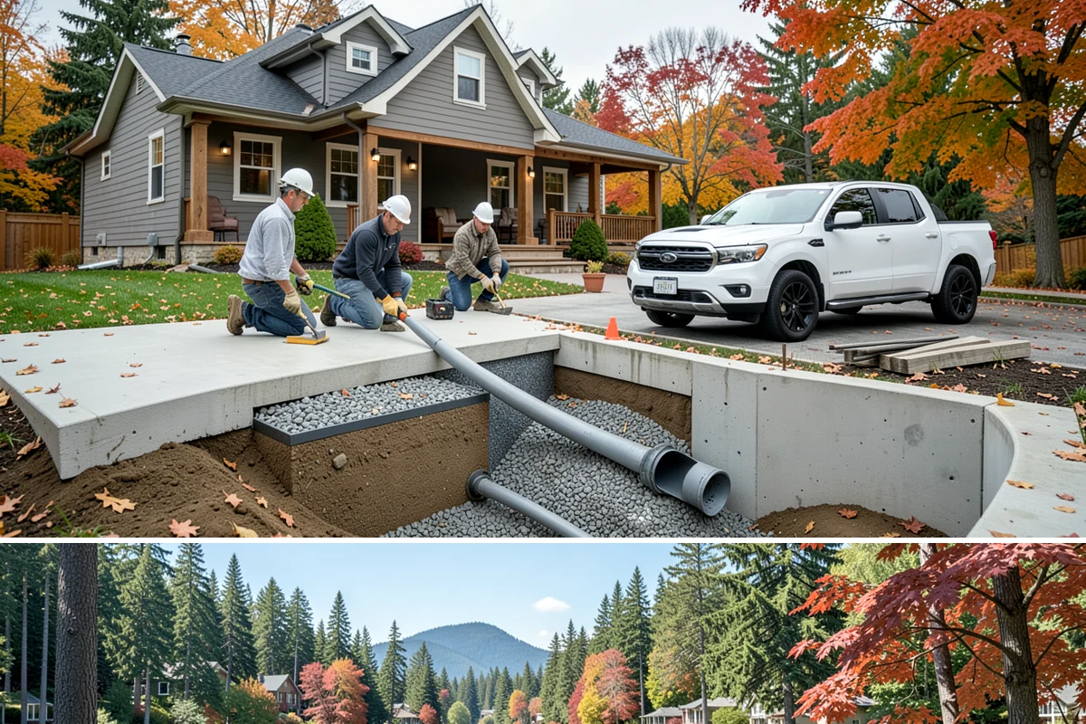 Patio Extension in Covington, King County, WA - Dry summer weather ensures a stable base and clean tie-in when extending your existing patio.