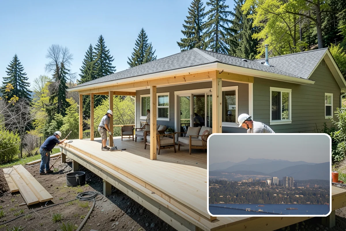 Patio Extension in Medina, King County, WA - Adds space without a full replacement