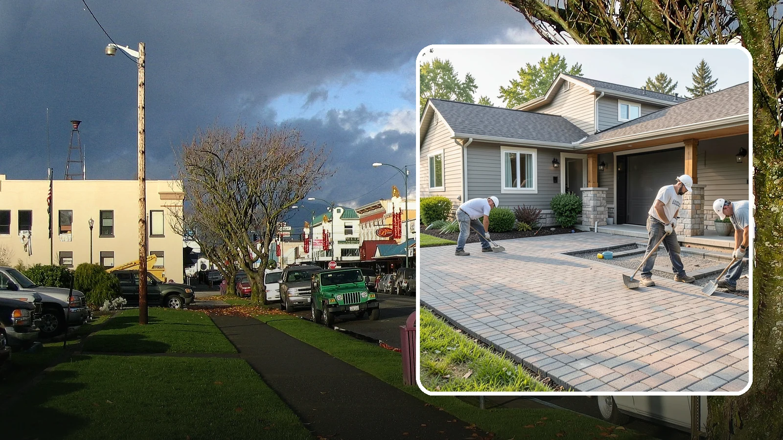 Paver Driveway Installation in Arlington, Snohomish County, WA - Installing an interlocking paver driveway that combines strong load capacity with excellent drainage and curb appeal.