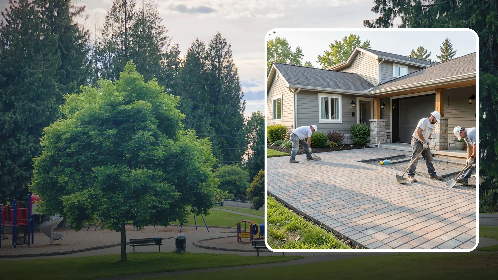 Paver Driveway Installation in Bonney Lake, Pierce County, WA - Installing an interlocking paver driveway that combines strong load capacity with excellent drainage and curb appeal.
