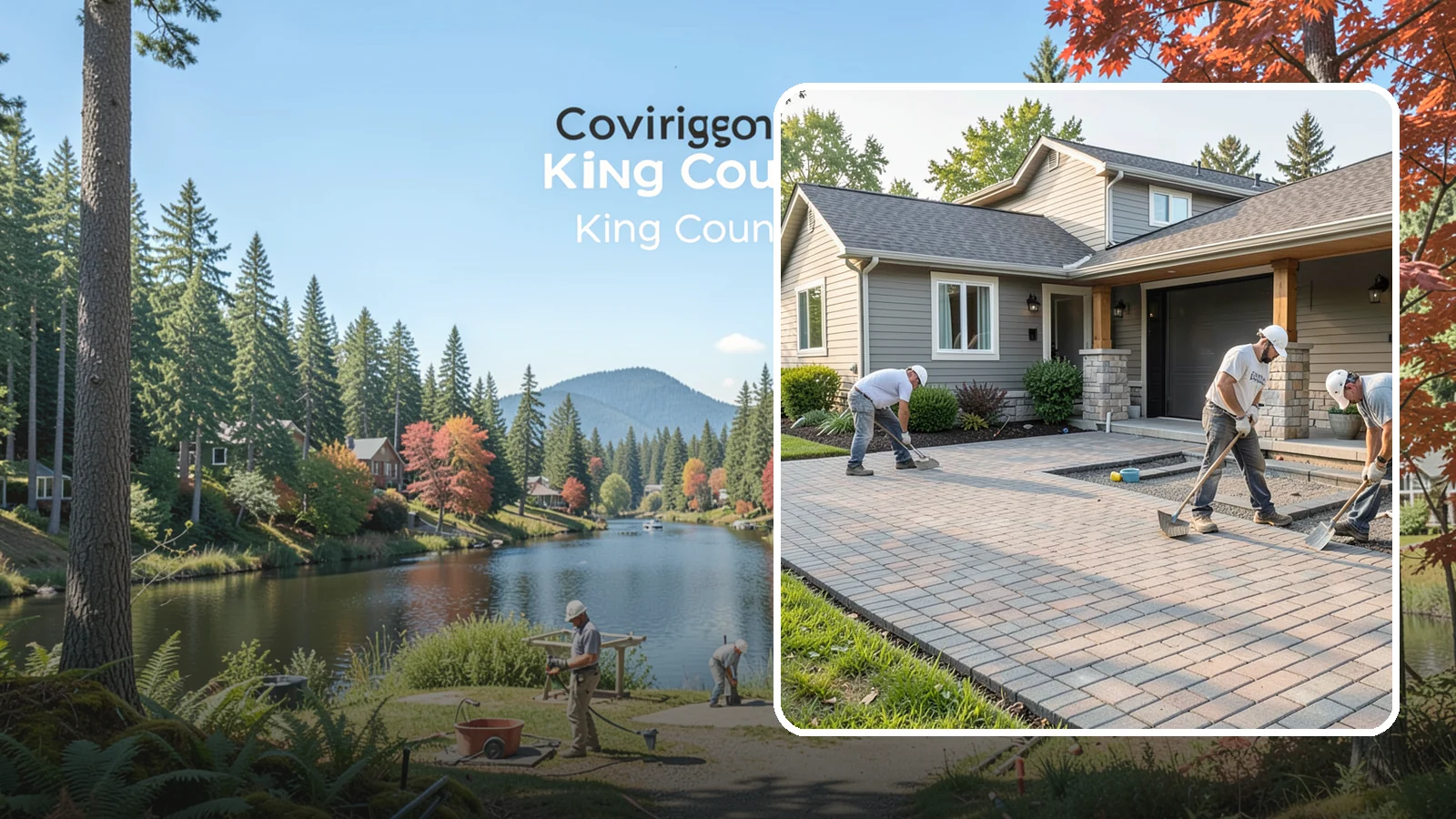 Paver Driveway Installation in Covington, King County, WA - Installing an interlocking paver driveway that combines strong load capacity with excellent drainage and curb appeal.