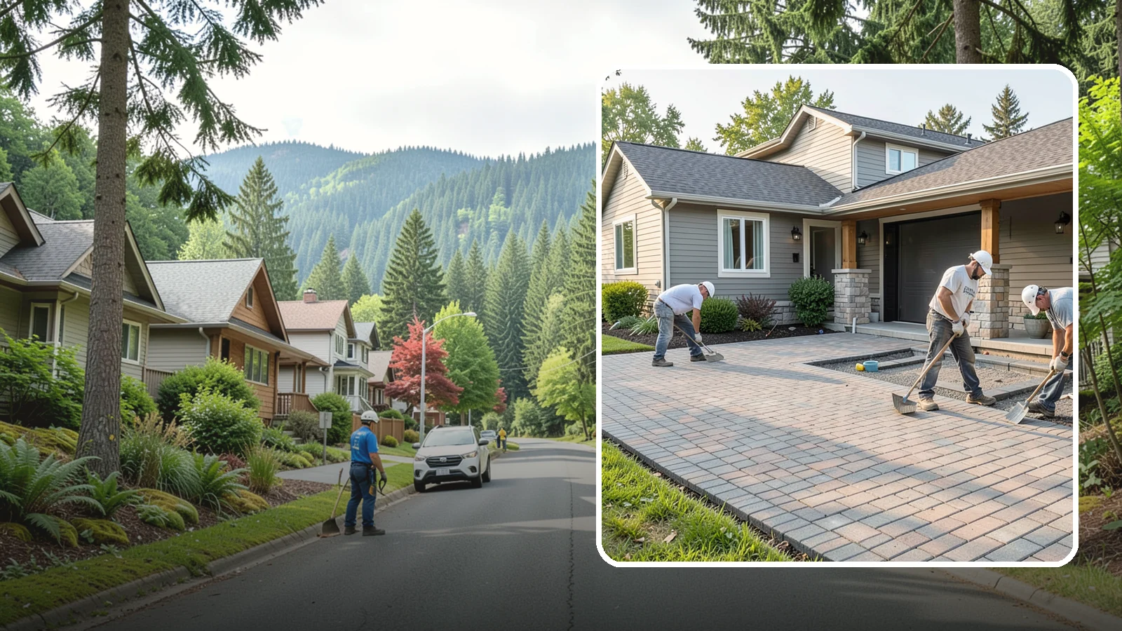 Paver Driveway Installation in Darrington, Snohomish County, WA - Installing an interlocking paver driveway that combines strong load capacity with excellent drainage and curb appeal.