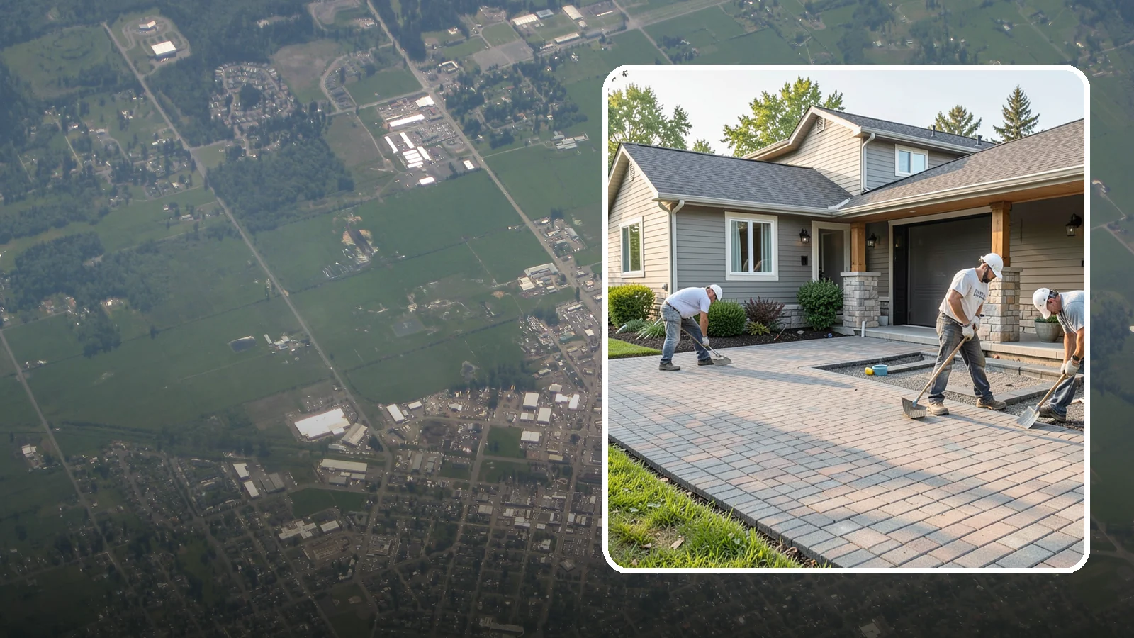 Paver Driveway Installation in Enumclaw, King County, WA - Installing an interlocking paver driveway that combines strong load capacity with excellent drainage and curb appeal.