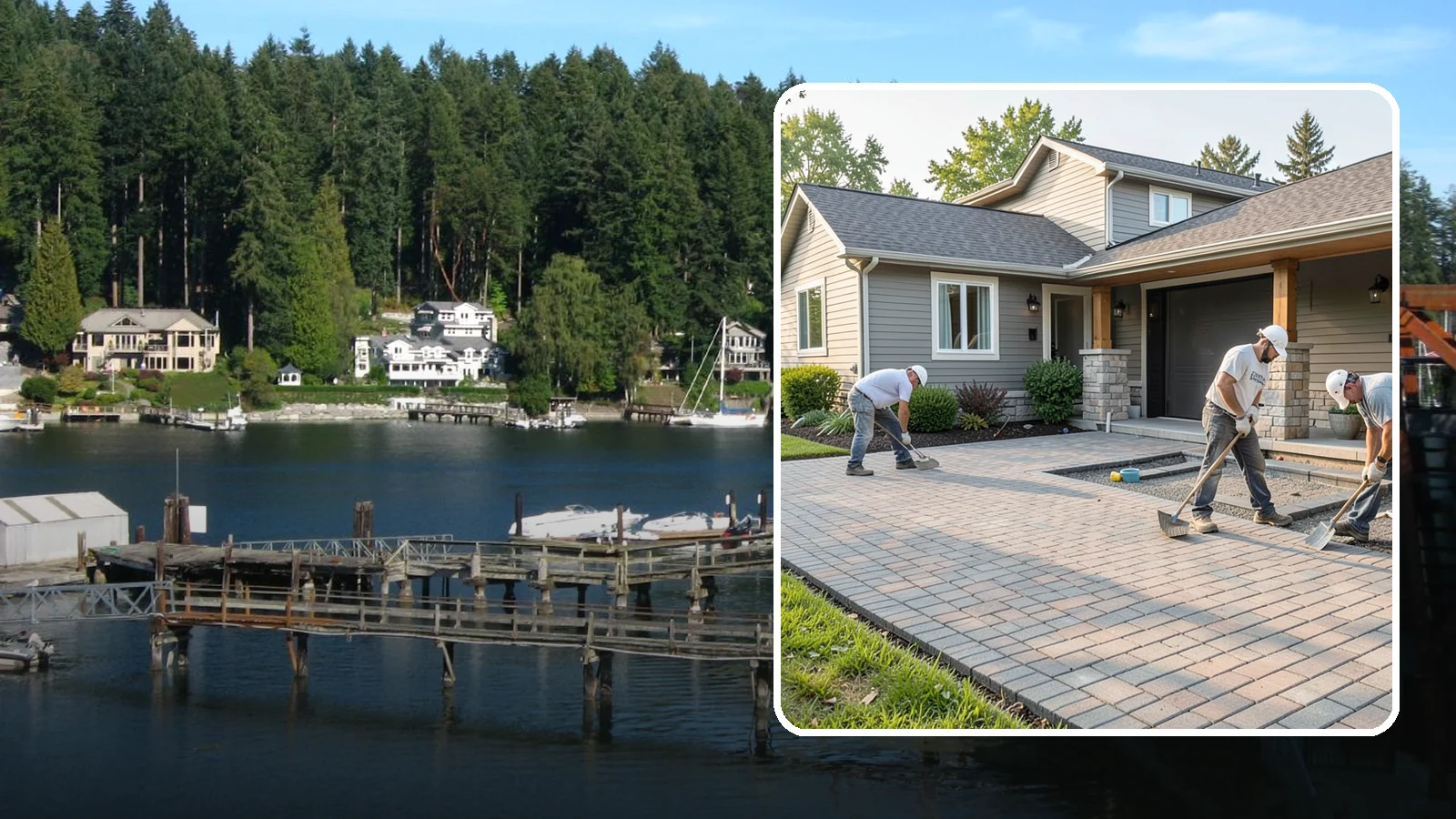 Paver Driveway Installation in Gig Harbor, Pierce County, WA - Installing an interlocking paver driveway that combines strong load capacity with excellent drainage and curb appeal.