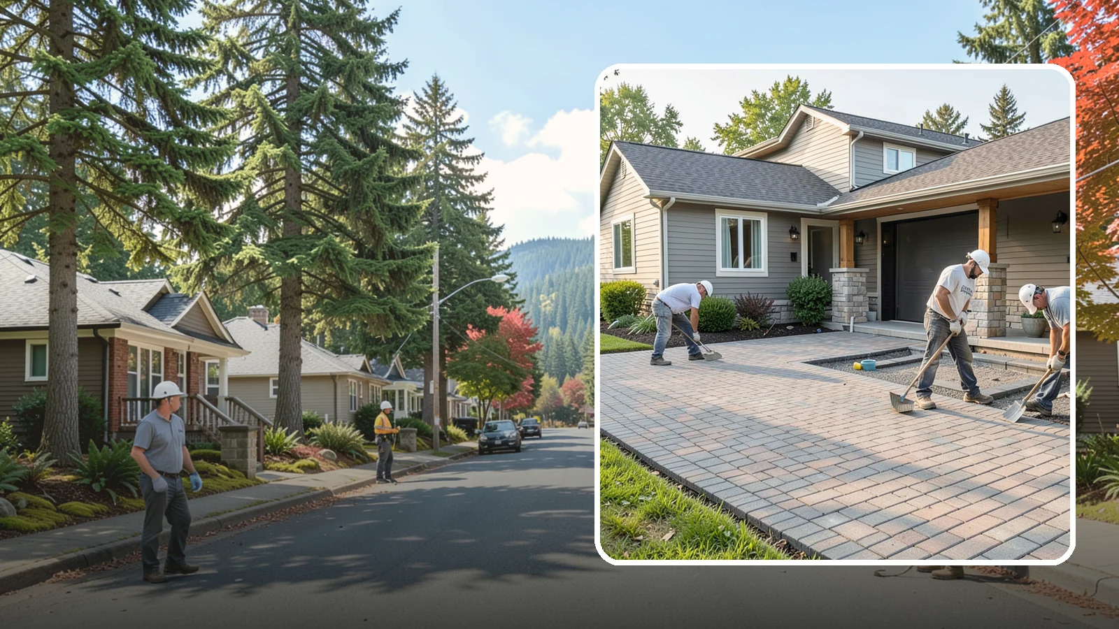 Paver Driveway Installation in Hunts Point, King County, WA - Installing an interlocking paver driveway that combines strong load capacity with excellent drainage and curb appeal.