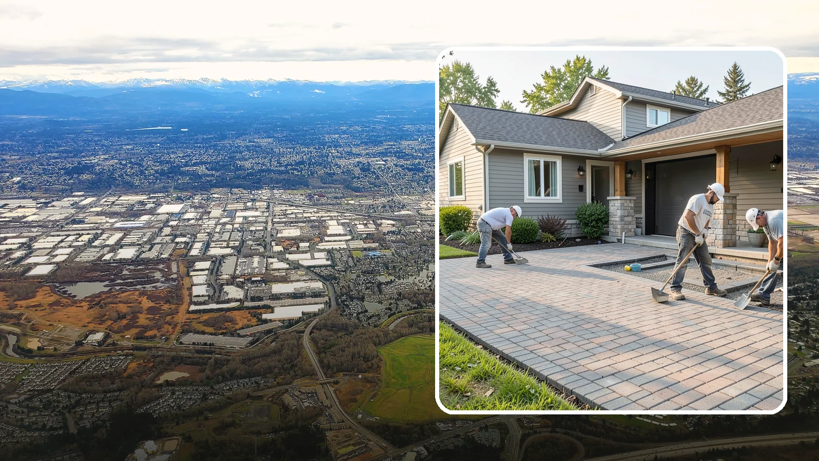Paver Driveway Installation in Kent, King County, WA - Installing an interlocking paver driveway that combines strong load capacity with excellent drainage and curb appeal.